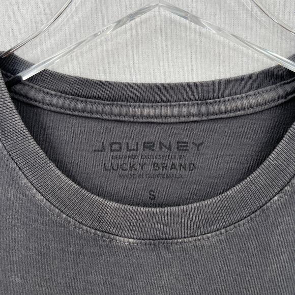 LUCKY BRAND Journey Band Tee Mens Gray Small Short Sleeve Crew Neck Unisex Shirt - Picture 7 of 12